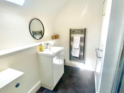 New modern bathroom shower only at Bruachdryne Braemar Accommodation